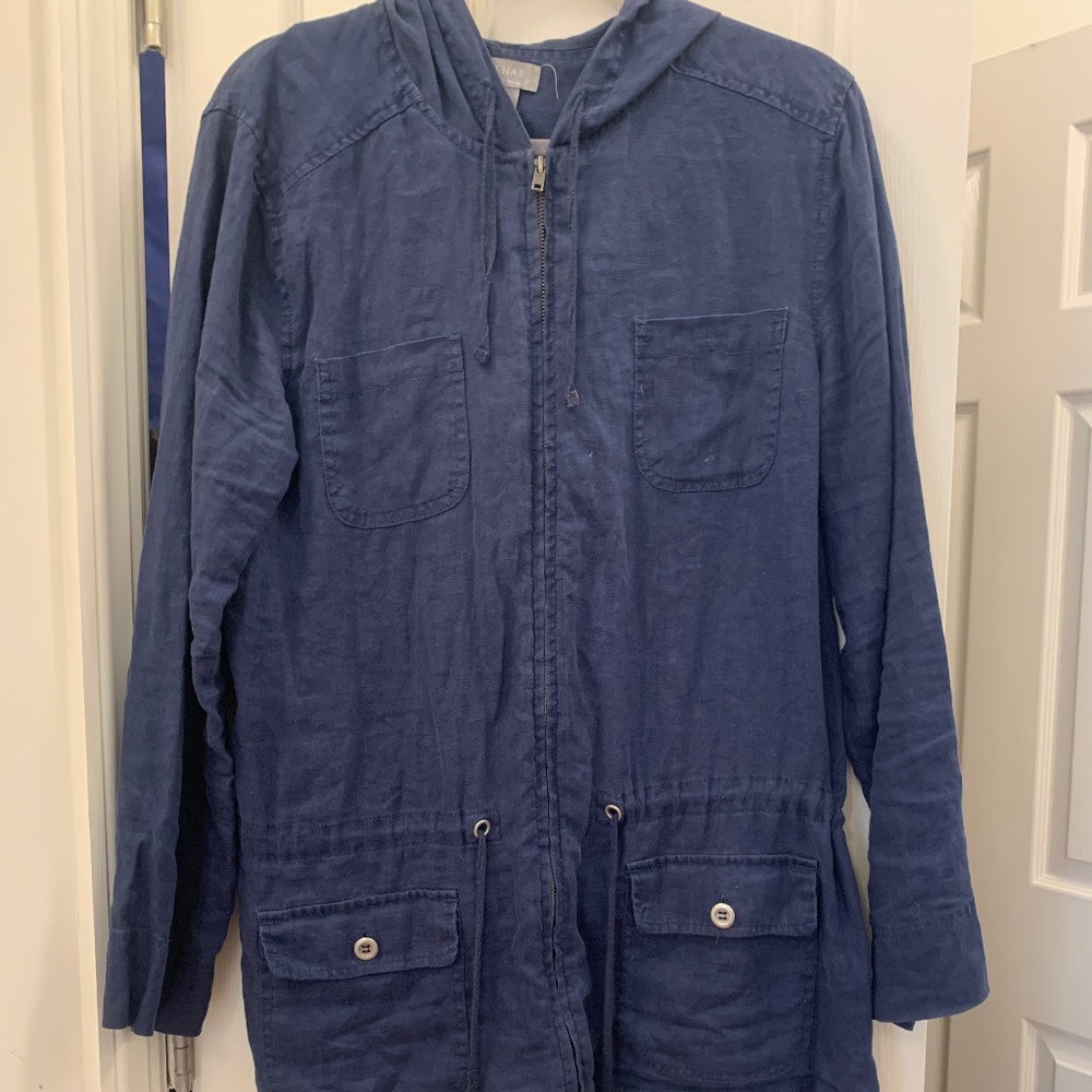 Kenar 100% linen light jacket with hoodie